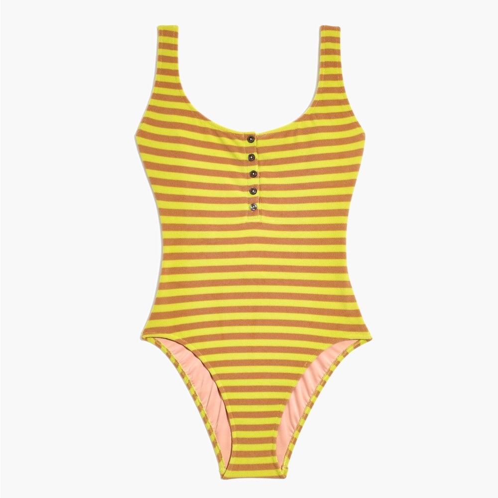 NWT - Plus Madewell Striped Terry One-Piece Swimsuit - Size 2X